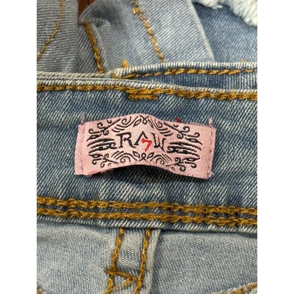 NEW RAW Size 5 Distressed Light Blue Denim Jean Shorts Vintage Charm Artful Rips - Picture 8 of 8